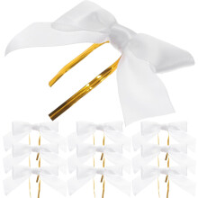 Kleine weiße Schleifen (25 mm) zum Verpacken von Geschenktüten, DIY-Basteldekorationen, 50 Stück