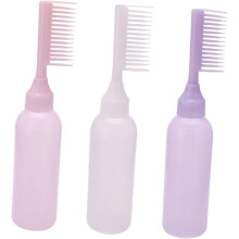 3Pcs Hair Coloring Dispensing Bottles with Root Comb Hair Dye Containers