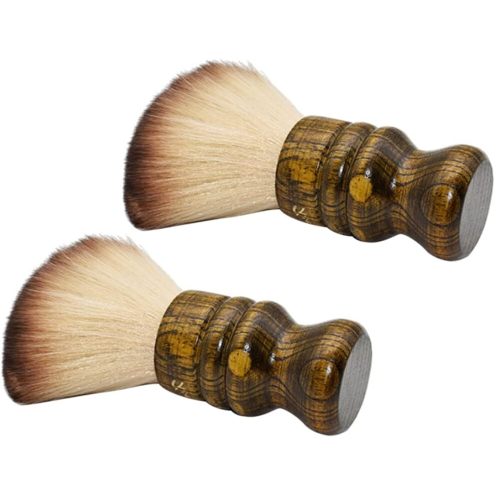 Hkhbjs Unisex 2Pcs Soft Bristle Cleaning Wooden Handle Brush Hair Salon Supply Barber Duster For Hair Cutting Home Shop