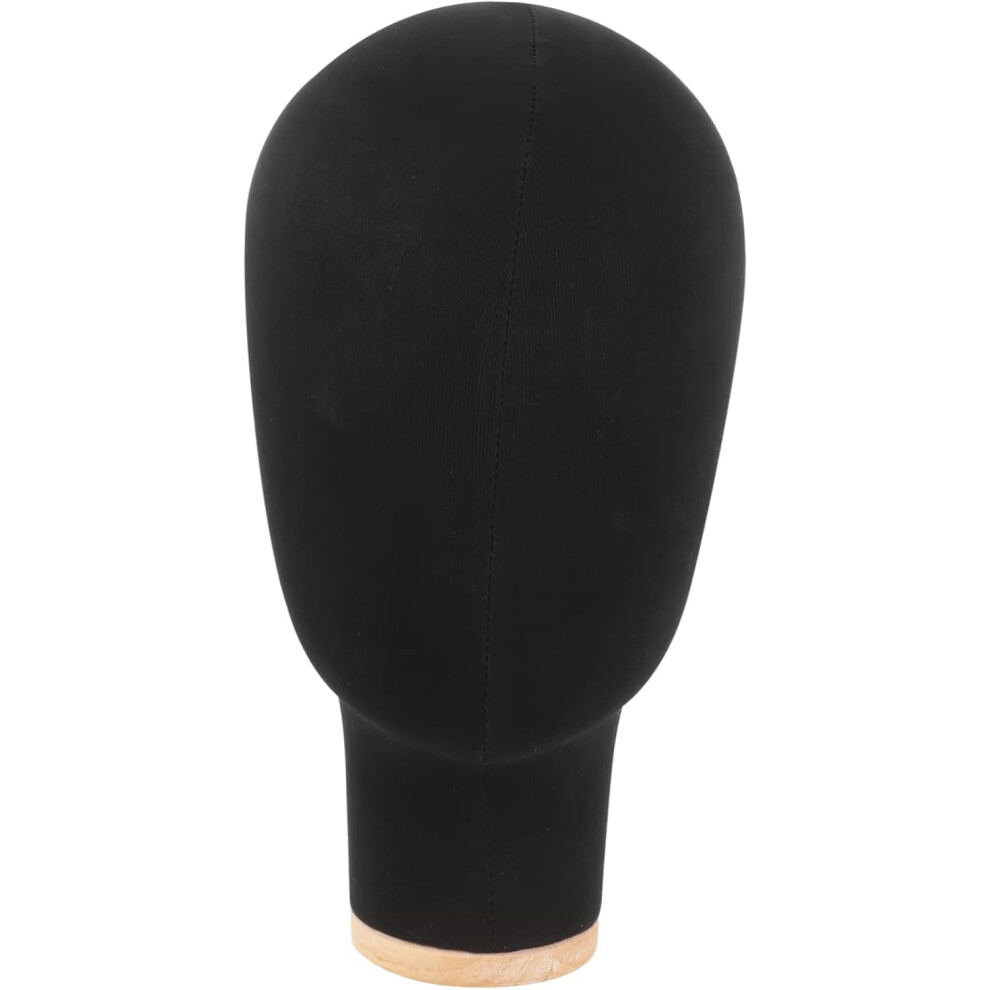 Hkhbjs Cotton Fabric Mannequin Head Stand Wooden Base Black For Wig And Hat Display Salon Store Use