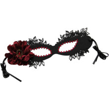 Halbgesichtsmaske mit Rosen und Strasssteinen, Halloween-Partymaske für Damen