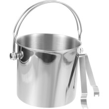 Eisbehälter aus Edelstahl mit zwei Griffen, 2 Liter Fassungsvermögen, herausnehmbarem Eisabscheider und Sieb.