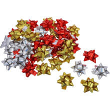 100 Stück 7,6 cm große reflektierende Schleifen in verschiedenen Farben für Weihnachtsfeierdekorationen