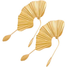 Fächerförmige Ohrringe für Damen, Hängeohrringe, vergoldet, für Mädchen und Teenager-Mädchen, Ohrschmuck