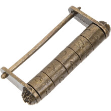 Vorhängeschloss im Vintage-Stil aus Zinklegierung mit 3-stelliger Zahlenkombination und Gravur