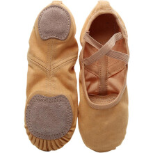Scarpe da ballo per adulti, antiscivolo, ideali per esibizioni e pratica, colore cammello.