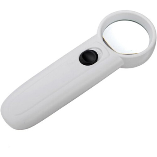 Lupa portátil 15x com 2 luzes LED, compacta e fácil de usar