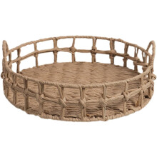 Panier de rangement alimentaire tressé, panier portable en corde de papier rustique pour la décoration intérieure et la table