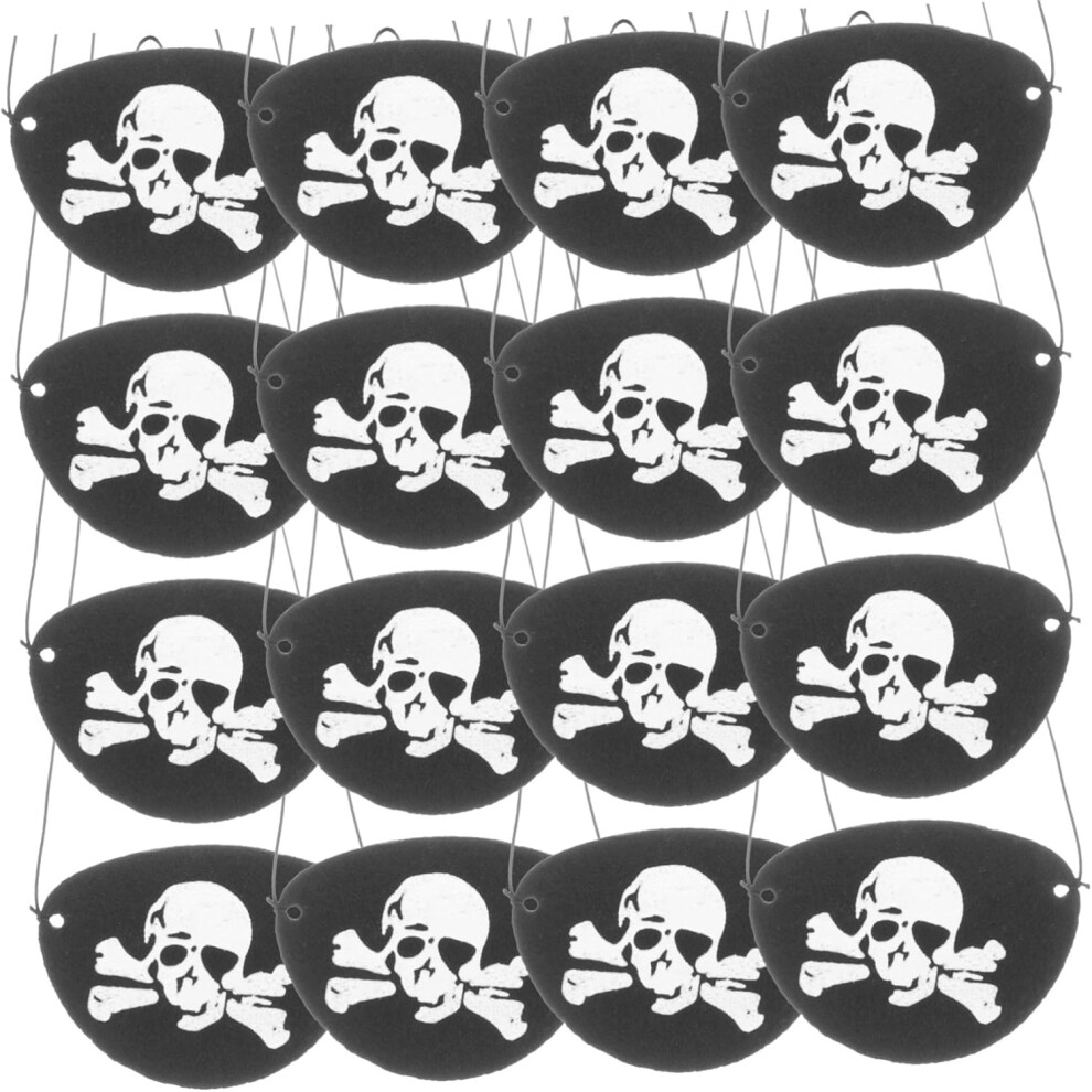 Hkhbjs 24Pcs Halloween Felt Skull Eye Patches For Party Cosplay Masquerade Lightweight Comfortable