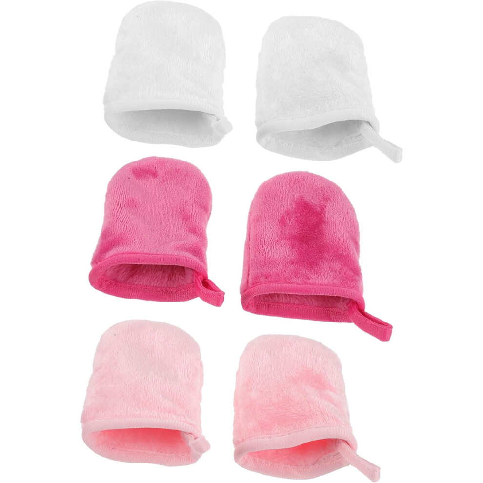 Hkhbjs Beauty Makeup Remover Gloves 6Pcs Microfiber Facial Cleansing Gloves Soft Washing Mitts