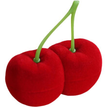 Mini-Schmuckkästchen in Kirschform, Samt-Ringorganizer, Aufbewahrungsbox für Damen und Mädchen