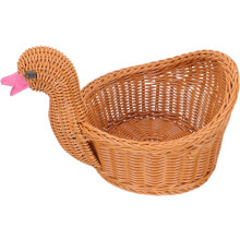 1 cesta de almacenamiento multifuncional con diseño tejido de imitación ratán, resistente y delicada, ideal para fiestas y como frutero.