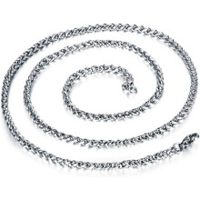 3 mm breite Titanstahlkette für Herren, silberfarbenes Metallglieder-Schmuckstück, 60 cm lang, Freizeitkleidung