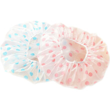 Lot de 8 bonnets de douche imperméables en plastique épais, à pois mignons, bonnets de bain pour femmes