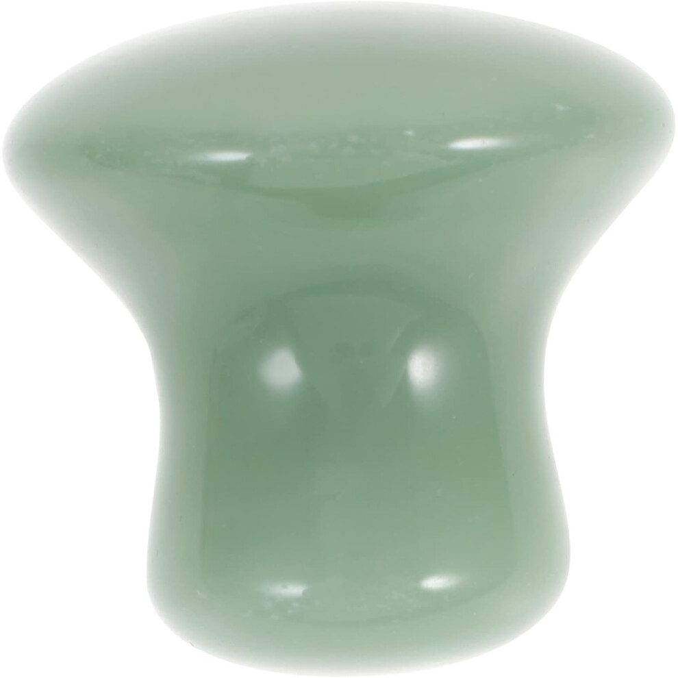 Hkhbjs Green Facial Massage Stone Jade Mushroom Head For Spa Energy Round Oil Leading Massager
