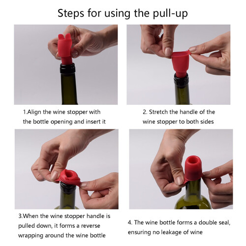 Rolha de silicone para vinho com dupla vedação – Pacote com 2 unidades 2