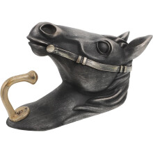 Rustikaler Wandhaken in Pferdeform, robuste Ausführung aus Zinklegierung und Kunstharz, für Taschen und Schlüssel