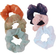 6 elastici per coda di cavallo in organza, fasce per capelli da donna, accessori di bellezza