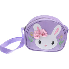 Mädchen Umhängetasche Hasenschultertasche Niedliche Handtasche für Kleinkinder Leicht Modisch Lila Hase Cartoon