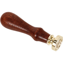 Vokstempelmønster med kobberhode og trehåndtak, gjenbrukbart vintage voksstempel