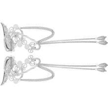 Fantasievolle Quasten-Ohrklemmen zum Anclipsen, Elfen-Accessoires, lange baumelnde Quasten-Ohrringe, florales Filigran-Design, Feen-Hochzeitsschmuck