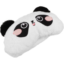 Auto-Nackenkissen aus Plüsch, niedliches Panda-Kopfkissen mit gesticktem Kaninchenfell, weiche Unterstützung