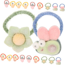 Elastici per capelli con simpatici disegni di api blu, 2 pezzi, fermacoda floccati, morbidi accessori per capelli per bambini per l'uso quotidiano