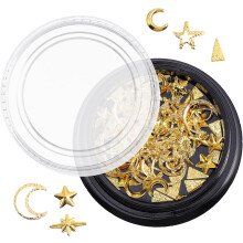 Star and Moon Alloy Nail Sequins 1 Box Thin Gold DIY Nail Charms for Manicure Art Decoration in Australia