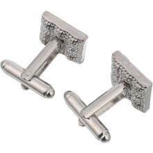 Gemelli quadrati da uomo con cristalli e intarsio di zirconi, stile francese, perfetti per abiti formali, matrimoni, anniversari e feste.