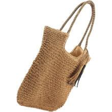 Zarte, gewebte Strandtasche für Damen, geräumige Tragetasche für den Strandurlaub