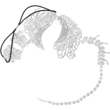 Glänzendes venezianisches Strass-Halbgesichts-Accessoire mit elastischem Band für Damen, bequeme Passform