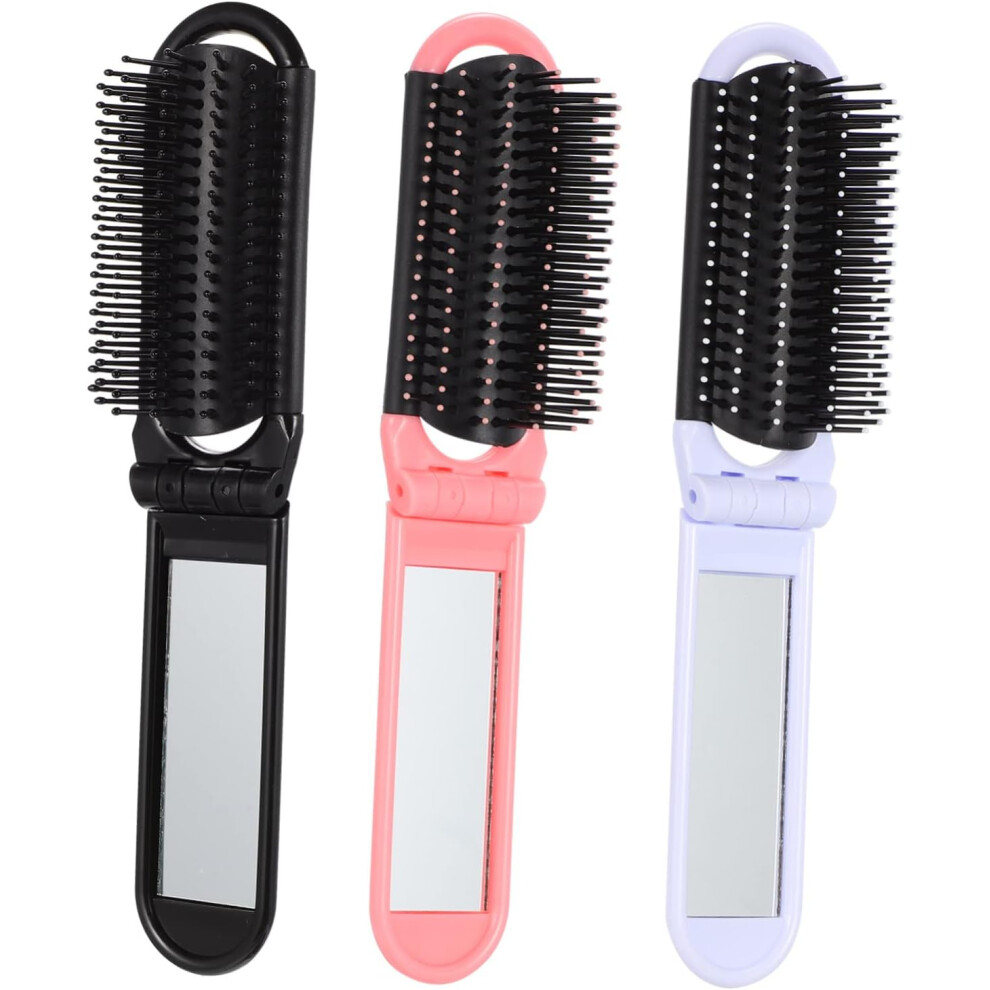 Hkhbjs Hair Brush With Mirror 6Pcs Mini Hair Travel Brush Compact Folding Comb For Women Portable Pocket Purse Gym Travel