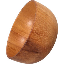 Runde, braune Holzschale mit glatter Oberfläche, multifunktionales Design, Salatschüssel aus Holz