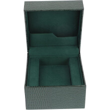 Uhrenaufbewahrungsbox mit Klappdeckel, grünes Eidechsenmuster, Uhrenvitrine, Schmuck- und Armbandaufbewahrungsorganizer