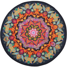 Waschbarer, bedruckter Mandala-Teppich, rutschfeste, runde Bodenmatte für Wohn- und Schlafzimmer
