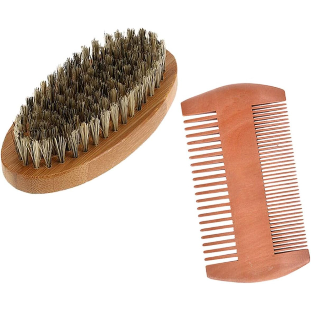 Hkhbjs Beard Care Kit For Men Bristle Brush And Wooden Comb For Pocket Use As Styling Brush