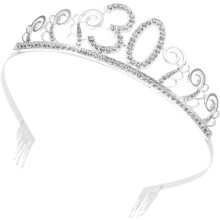Geburtstagskrone mit Strasssteinen, Tiara für Partys, Damenkrone, Haarschmuck für Geburtstagsfeiern