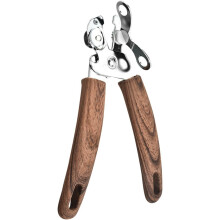 Manueller Dosenöffner mit ergonomischem Griff und scharfer Klinge, aus Metall und Kunststoff gefertigt