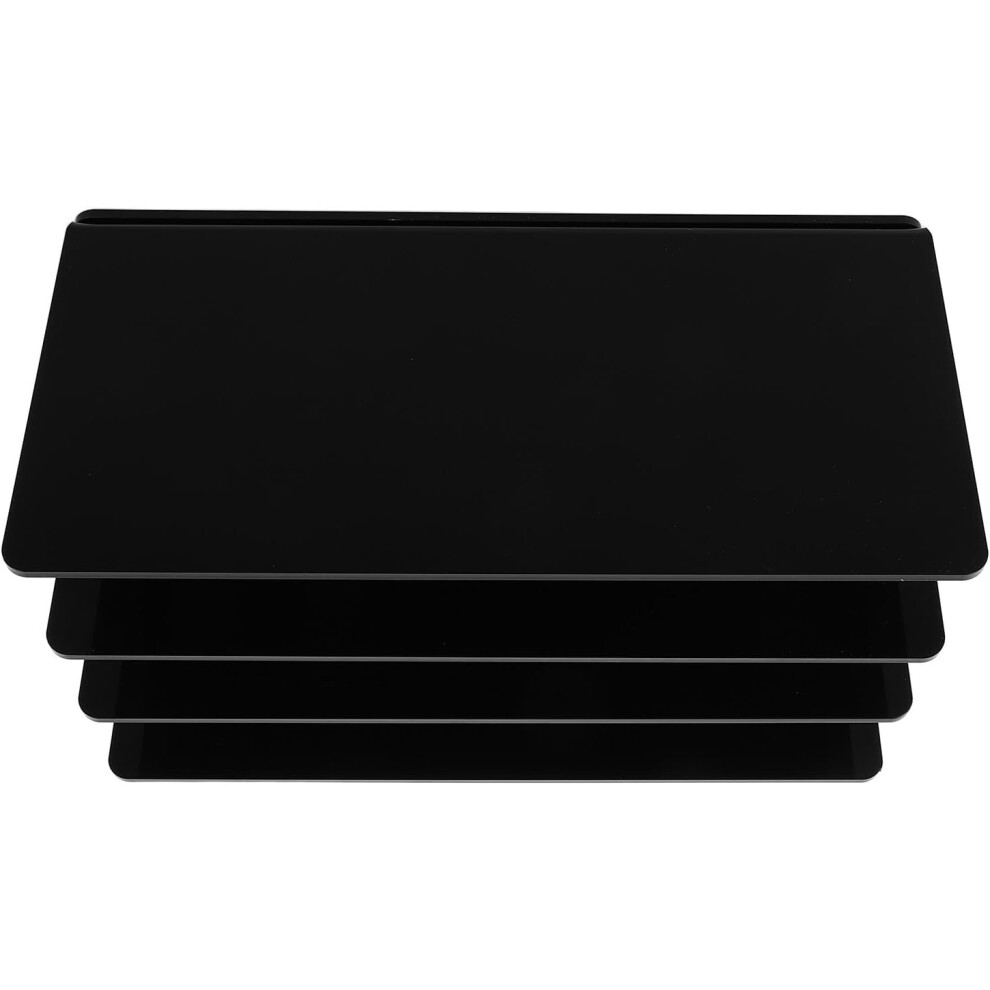 Acrylic 3-Tier Keyboard And Mouse Stand Desktop Storage Rack With Slide Tray Clamp Black 5455468162657