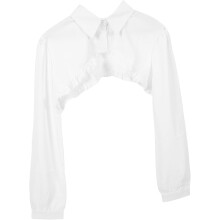 Korte cardigan/shrug met kant, korte mouwen, open voorkant, top met lange mouwen, lichtgewicht