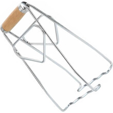 Topfklemme aus Edelstahl und Holz mit Verbrühungsschutz und rutschfester Oberfläche – Küchenaccessoire