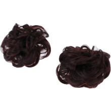 2pcs Synthetic Hair Bun Wig Hair Ring Wig for Women Girls Creative Headdress for Casual Outings