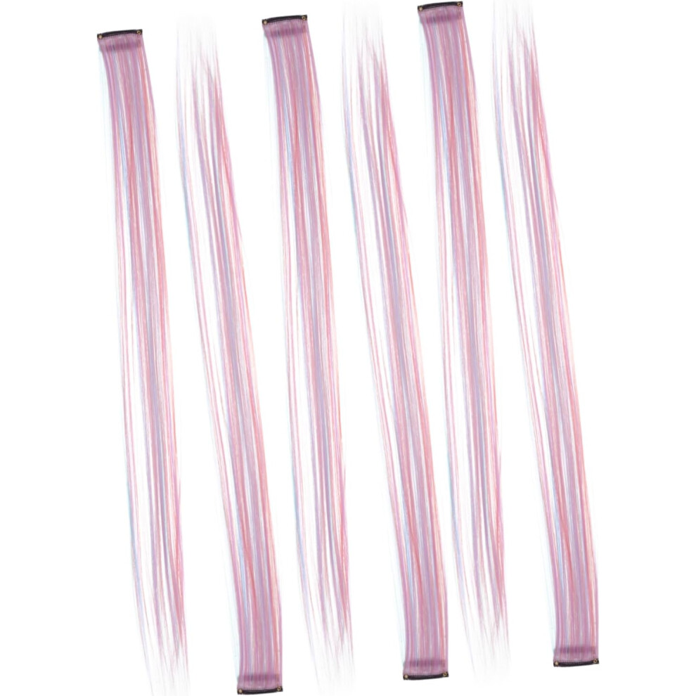 Hkhbjs Unisex 6Pcs Wigs Clip-In Extensions For Women Heat Resistant Synthetic Hair Straight Hair Extensions