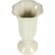 Keramikvase, neutrales Beige, leichter Dekotopf für Schlafzimmer und Wohnräume