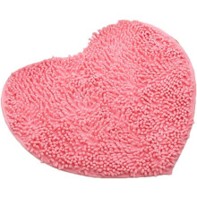 Fußmatte aus Chenille mit süßem Herzmuster, rutschfest, herzförmig