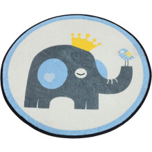 Runder Wohnzimmerteppich mit Cartoon-Motiv, 100 cm Durchmesser, aus Terylen, rutschfest