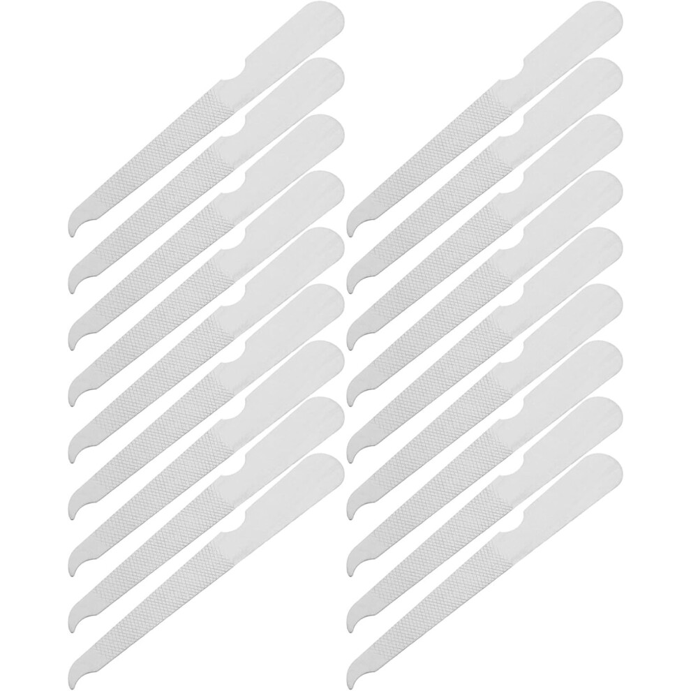 Hkhbjs 50Pcs Stainless Steel Double-Sided Curved Pointed Metal Nail Files For Manicure And Pedicure