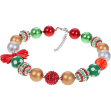 Weihnachtliche Perlenkette für Jungen und Mädchen, zarter Anhänger, Schmuck für kleine Mädchen