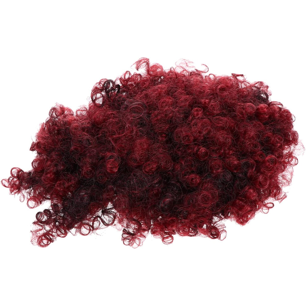 Hkhbjs Unisex High Ponytail Wig Bangs Synthetic Afro Curly Hairpiece Stylish For Parties Special Occasions