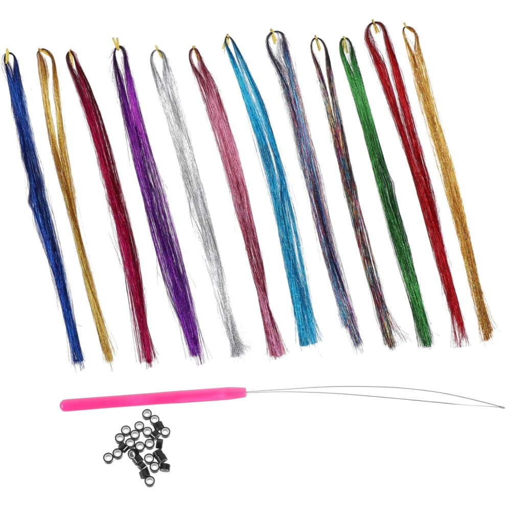 Hkhbjs Unisex Glitter Hair Tinsel Strands Fairy Hair Extensions Tools Sparkly Braiding Decorations For Women Party